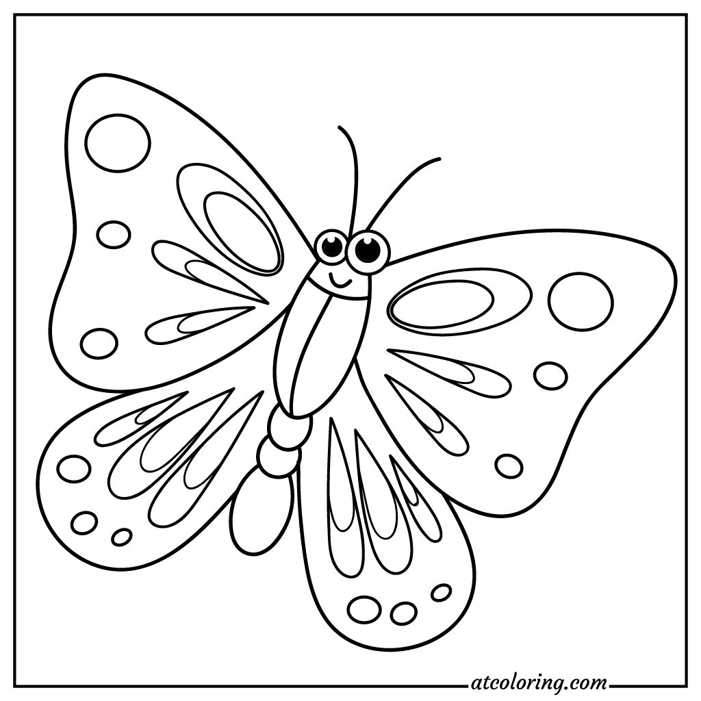 Baby cute butterfly coloring pages