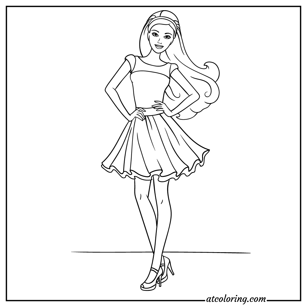 Barbie beautiful style coloring pages