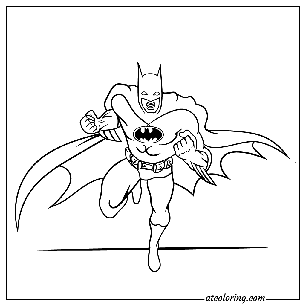 Batman getting to jump coloring pages