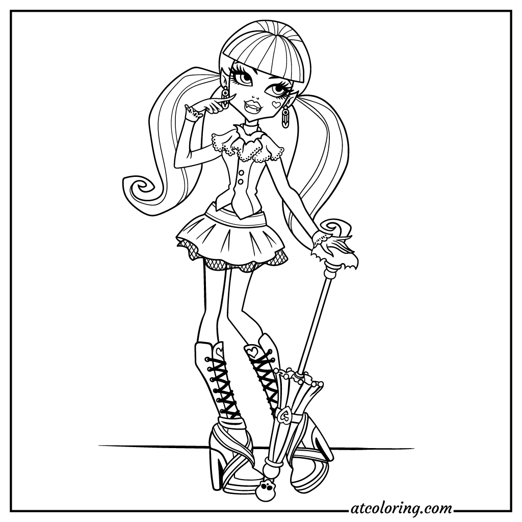 Draculaura monster high coloring pages