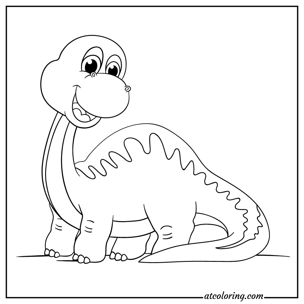 Little brachiosaurus smile dinosaur coloring pages